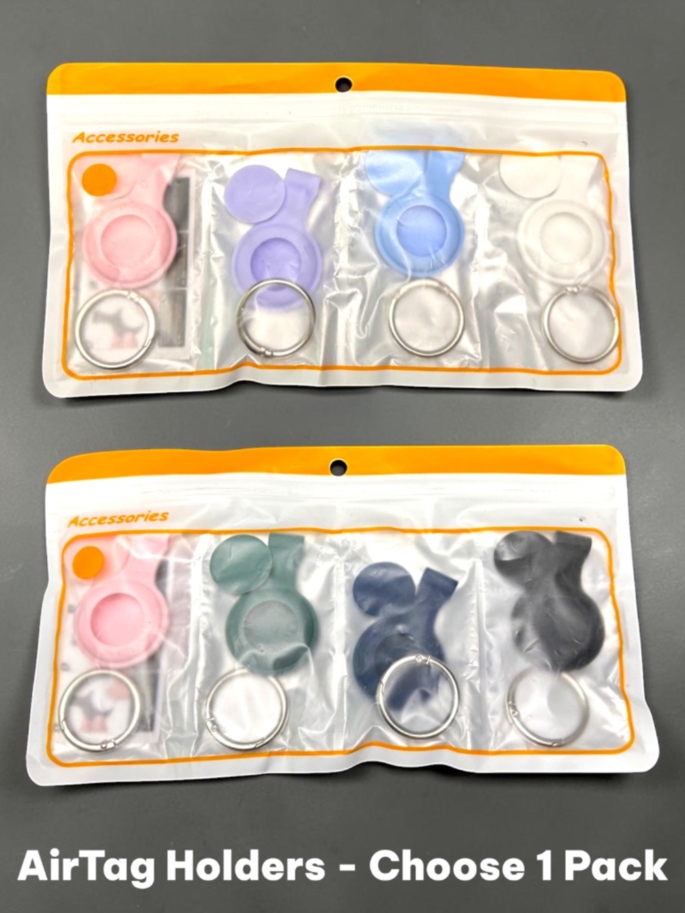 New 4 Pack Waterproof AirTag Holder Keychain Cases